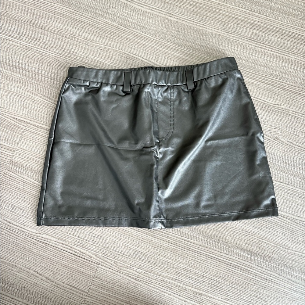 Faux Leather Black Mini Skirt